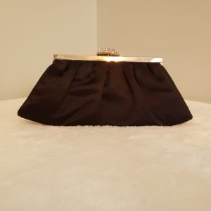 Black Clutch with Silver and Rhinestone Accents